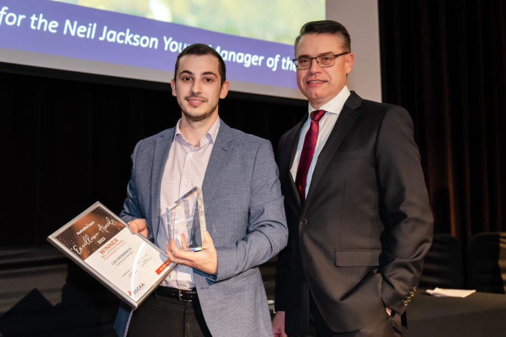 WINNER Neil Jackson Award Young Manager of the Year Luis Georgaklis